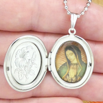 Our Lady of Guadalupe Pendant Necklace with 24 Inch Bead Chain