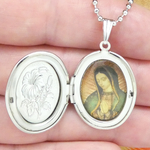 Our Lady of Guadalupe Pendant Necklace with 24 Inch Bead Chain