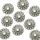 Flower 9-mm Spacer Beads in Antique Silver Pewter Beads 5 Pieces Per Package