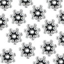 Double Row Daisy Bead 8-mm Spacer Beads in Antique Silver Pewter Beads 20 Pieces Per Package