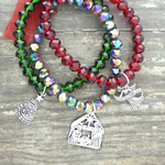 Christmas Charm Bracelets with Crystals and Charms