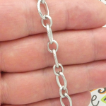 Etched Stainless Steel Charm Bracelet Cable Chain Medium