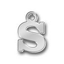 Letter Charm S Antique Silver Pewter