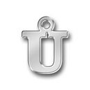 Letter Charm U Antique Silver Pewter