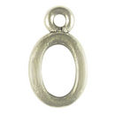 Sports Number Charm 0 in Antique Silver Pewter