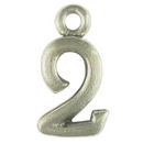Sports Number Charm 2 in Antique Silver Pewter