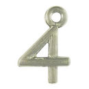 Sports Number Charm 4 in Antique Silver Pewter