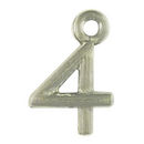 Sports Number Charm 4 in Antique Silver Pewter