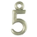 Sports Number Charm 5 in Antique Silver Pewter