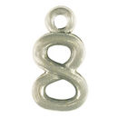 Sports Number Charm 8 in Antique Silver Pewter