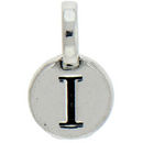 Round I Initial Charm Letter Silver Pewter