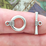 Small Toggle Clasp for Jewelry Making Silver Pewter