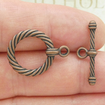 Round Rope Toggle Clasp Bulk in Copper Pewter