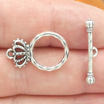 Crown Toggle Clasp Wholesale in Silver Pewter