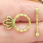 Crown Toggle Clasp Wholesale in Gold Pewter