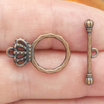 Crown Toggle Clasp Wholesale in Copper Pewter