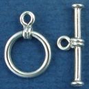 Toggle Clasp Set Plain Small Sterling Silver